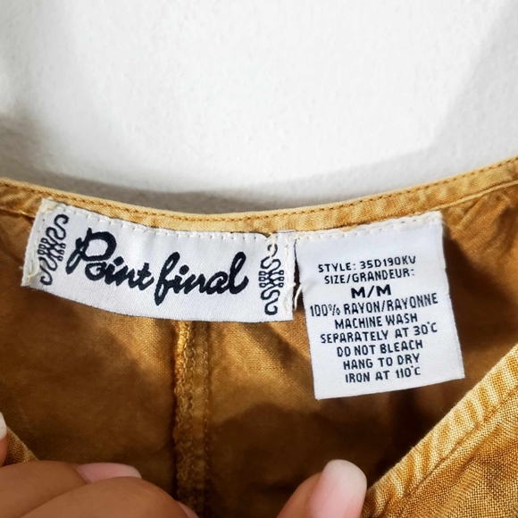 Vintage point Final Floral Bohemian Maxi Dress Mustard Size M - Picture 6 of 7